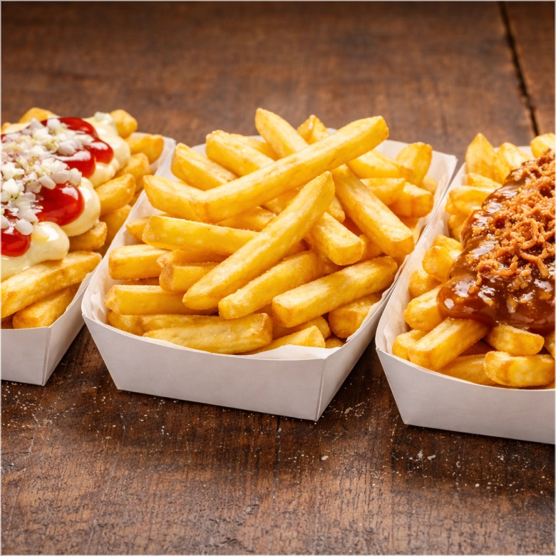 Friet curry groot