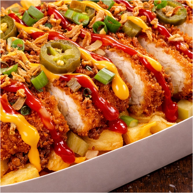 loaded fries chicken Groot