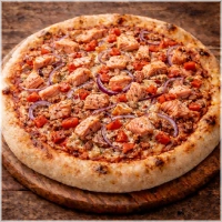 Tomaten, kaas, oregano, knoflook, peterselie, zalm